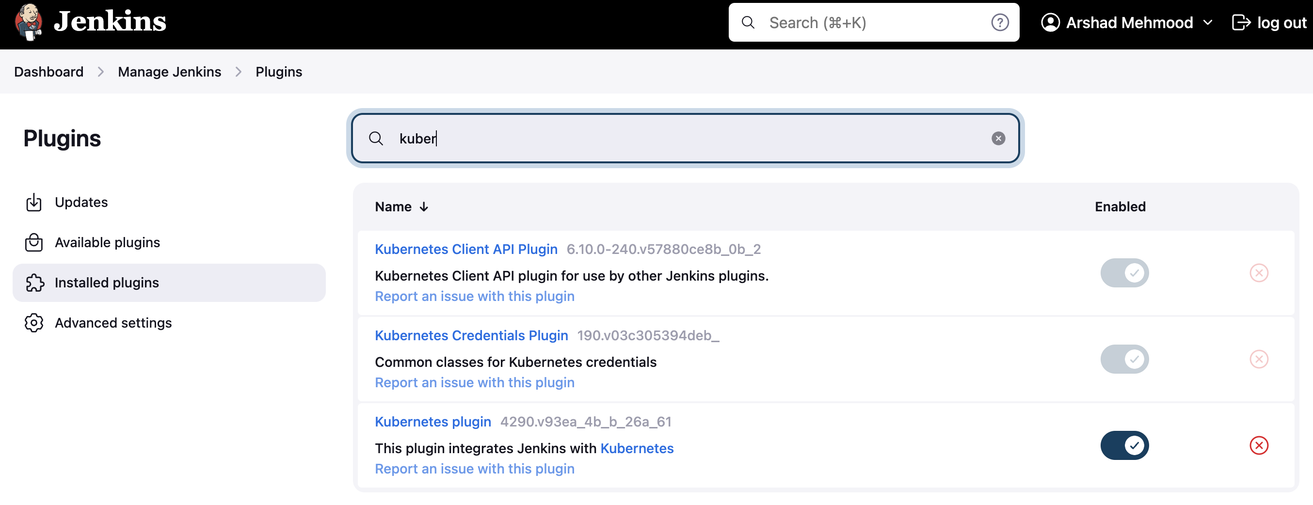 Kubernetes Plugin Installation