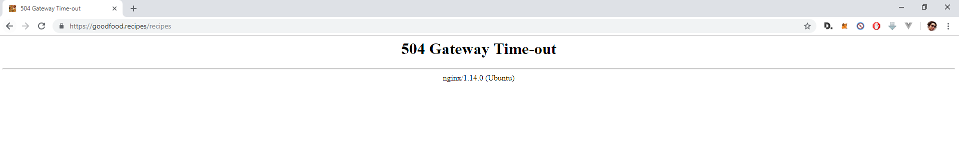 Website down error screenshot