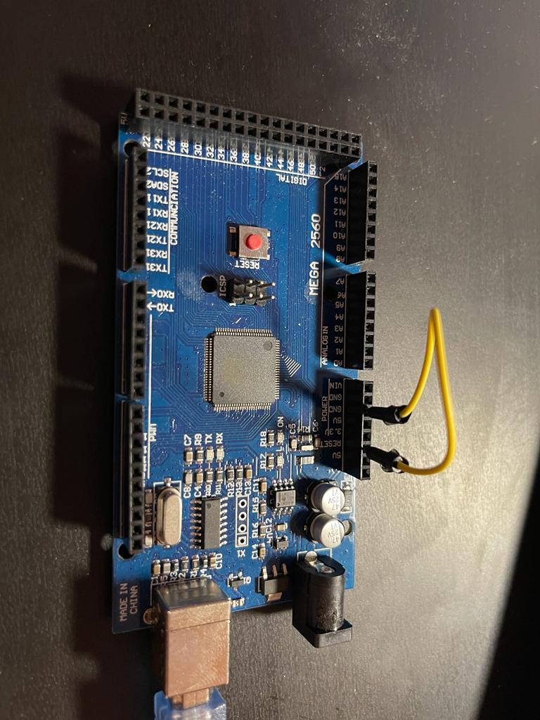 Arduino Mega with a jumper from reset to ground