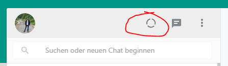 WhatsApp status list in the browser